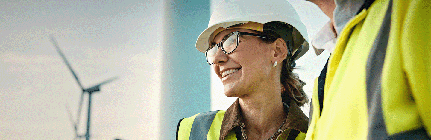 Engineer smiling at work