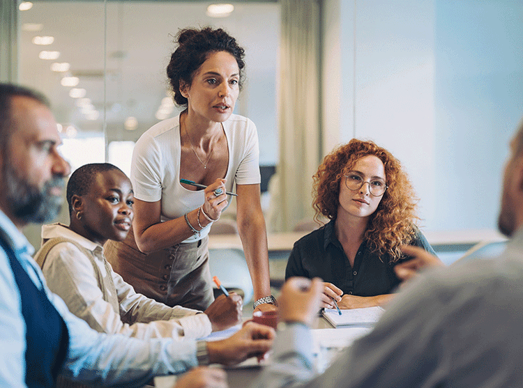 Team meeting about procurement project