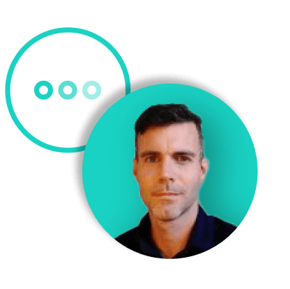 Person with circle graphic