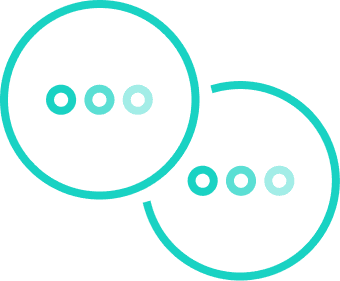 Two circles with mini circles inside