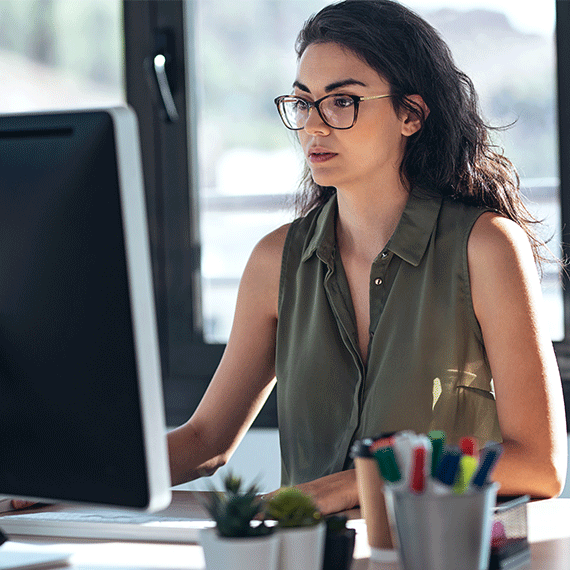 Person on a computer